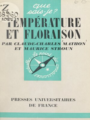 cover image of Température et floraison